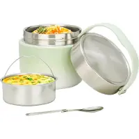 Unyqoos Thermolunchbox 1,2 l – 304 Edelstahl, vakuumisoliert & auslaufsicher, inkl. klappbarem Löffel, 6–8 Std. warm/kalt, Tragegriff