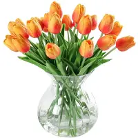 Unyqoos Künstliche Tulpen aus Latex – realistische Deko-Blumen, 33 cm hoch, Blüten 7 cm, für Vasen, Wohnräume & Veranstaltungen