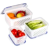 Unyqoos Set 3 Frischhaltedosen 850/1750/3300 ml – luftdicht mit Silikondichtung, BPA-frei, abnehmbare Auffangschale, gefrier-/spülmaschinen- & mikrowellengeeignet