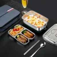 Unyqoos Lunchbox aus 304 rostfreiem Edelstahl 2000 ml – mit Fächern, 100% auslaufsicherer Dichtung, BPA-frei, ideal für Arbeit, Schule & Reisen