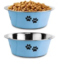 Unyqoos Edelstahl-Hundenapf-Set, je 1560 ml, rutschfester Silikonboden, kratzschonend – für Hunde & Katzen verschiedener Rassen