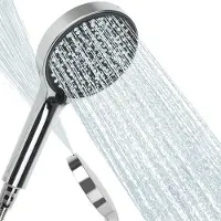 Unyqoos Handbrause – wassersparend, Hochdruck durch Turbokompressortechnologie, 125 mm Duschkopf aus ABS mit Chrom, 6 Strahlarten, Universal G12, 152 Düsen