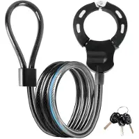 Unyqoos Diebstahlsicheres Kabelschloss – 14 mm Stahlkabel, 120 cm, 3 Schlüssel, für Fahrrad, Roller & Motorrad, wetterfest