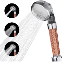 Unyqoos Hochdruck-Duschkopf mit Filter – Handbrause, 3 Strahlarten (Regen/Jet/Massage), wassersparend bis zu 30%, bioaktive Filtersteine, ABS, für hartes & weiches Wasser