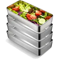 Unyqoos Edelstahl-Backform-Set (4 Stück) – rostbeständig, elektrolytisch poliert, vielseitige Kuchen- & Brotformen, ofen-, Dampfgarer- und kühlschrankgeeignet