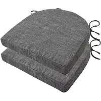Unyqoos Set 2 Stuhlkissen 40x40x5 cm – Memory-Foam Sitzkissen, waschbarer Bezug, rutschfeste Rückseite, 37 cm Befestigungsbänder, innen & außen