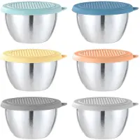 Unyqoos Edelstahl-Saucenbehälter 6er-Set 80 ml – auslaufsichere Behälter mit bunten Deckeln, kompakt, spülmaschinenfest für Dressings & Dips