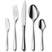 Unyqoos Besteckset 60-teilig für 12 Personen – polierter 1810 Edelstahl, inkl. Gabeln, Messer, Löffel, Kuchen- & Kaffee-/Teelöffel, spülmaschinenfest