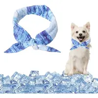 Unyqoos kühlendes, atmungsaktives Hundehalsband aus Polyester – wasseraktivierbar, schützt vor Überhitzung, ideal für Spaziergänge & Camping, 3 Größen