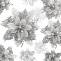 Unyqoos Glitzernde künstliche Blumen aus Kunststoff – festliche Weihnachts- & Hochzeitsdeko für Christbaum, Girlanden, Kamin- und Eventdekoration