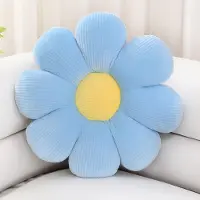 Unyqoos Blumenförmiges Dekokissen aus Plüsch – Blau Ø 38 cm, Mikrofaser mit PP-Baumwollfüllung – Sitz- & Zierkissen für Bett, Sofa, Sessel