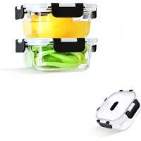 Unyqoos 2er-Set Glas-Mahlzeitenboxen 520 ml – Borosilikatglas 4 mm, luftdichter 4D‑Silikondeckel, -40°C bis 560°C, BPA‑frei, mikrowellen- & gefriersicher, stapelbar, sturzfest bis 1 m