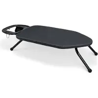 Unyqoos Kompaktes Tischbügelbrett 36 x 64 cm – klappbare Stahlbeine, hitzebeständiger dick gepolsterter Bezug, Silikon-Ablage, rostfreie Pulverbeschichtung