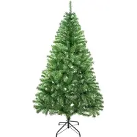 Unyqoos Künstlicher Weihnachtsbaum glitzergrün – flexible Kunststoff‑Zweige, Metallständer, 120–210 cm, pflegeleicht