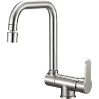 Unyqoos Inklappbare Küchenarmatur aus Edelstahl – fensterfreundlich, 360° schwenkbar, 2 Strahlarten, Hochdruck, Einloch Ø35–38 mm, 38 inch Anschluss