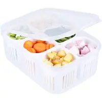 Unyqoos 7-teiliges Aufbewahrungsset für Obst & Gemüse – 1x 24,2 x 16 x 8,7 cm + 6x 7 x 7,3 cm, lebensmittelechter Kunststoff, BPA-frei, luftdichter Deckel
