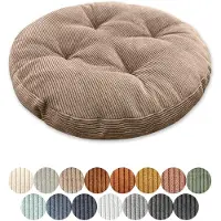 Unyqoos Rundes Sitzkissen 6 cm – weicher Cordbezug, 100% PP-Füllung & Schaumstoff, Anti-Rutsch, vielseitig für Stuhl, Sofa & Boden, 15 Farben
