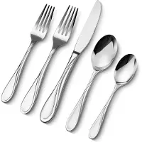 Unyqoos Besteckset 30-teilig für 6 Personen – Edelstahl 18/10, modern-elegantes Design, spülmaschinenfest, inkl. Messer, Gabeln & Löffel