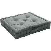 Unyqoos Dekokissen 50 x 50 cm – komfortables Sofakissen (10 cm hoch) in Grau, Bezug 100% Baumwolle, Füllung 100% recycelte Baumwolle, mit Tragegriff und 5‑Punkt Piqué‑Steppung