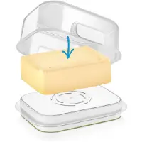 Unyqoos Bunte Butterdose – stilvolle Butteraufbewahrung, geruchstral & antibakteriell mit Nano‑Care‑Technologie für frische, geschmacksvolle Butter