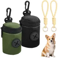 Unyqoos Hundekotbeutelspender – wasserabweisend & wetterfest, tragbar mit Karabinerhaken | Einhand-Entnahme, kompatibel mit Standardrollen, 21,6 x 12,7 cm, Schwarz/Dunkelgrün