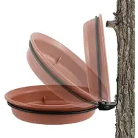 Unyqoos Rundes Vogelbad- und Vogelhaus-Set, 2er Schalen aus Kunststoff mit Wandhalter & Eisen-Ringhaltern, wetterfest für Garten & Balkon