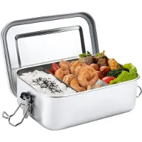 Unyqoos Edelstahl-Lunchbox 850 ml – auslaufsichere Brotbox mit 2 Fächern, Silikon-Dichtung, BPA-frei, spülmaschinenfest, für Schule & Büro