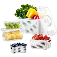 Unyqoos 3‑teiliges Aufbewahrungsdosen-Set (4 L, 1,7 L, 0,5 L) – stapelbare Frischhaltedosen aus BPA‑freiem PP, mikrowellen- & spülmaschinenfest, mit Ventil & Tragegriff