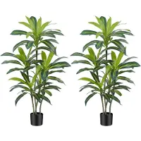 Unyqoos Künstlicher Dracaena-Baum, 120 cm – realistische Kunstpflanze aus Polyester & Kunststoff, 83 Blätter, flexibel formbar, für Innen & Außen
