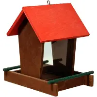 Unyqoos Holz-Vogelfutterstation, handgefertigtes Vogelfutterhaus aus em Kiefernholz mit Schutz‑Acrylglasscheibe, reißfestem Aufhängeband, wetterfest