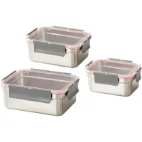 Unyqoos Edelstahl-Vorratsdosen 3er-Set – luftdichte Aufbewahrungsboxen 1000/1800/3000 ml, SUS304, BPA-frei, spülmaschinen- & gefriergeeignet, ofenfest (ohne Deckel)