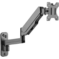 Unyqoos Monitorarm mit Gasfeder – wandmontierte Monitorhalterung für 13–34 Zoll, höhenverstellbar, 360° drehbar, neigbar −35°/schwenkbar −90°, VESA 75×75/100×100