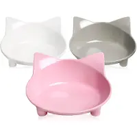 Unyqoos Antirutsch-Katzenfutternapf-Set (3) – ergonomische Futterschalen mit großer Kapazität, rutschfeste Gummis, spülmaschinenfest, whisker-freundlich