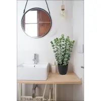 Unyqoos Eukalyptus-Kunstpflanze im schwarzen Topf, 40 cm – realistische, pflegeleichte Deko für Zuhause & Büro