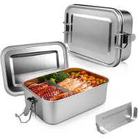 Unyqoos Edelstahl-Lunchbox 1400 ml – 2 Fächer, 304 Edelstahl, BPA-frei, auslaufsicher mit Silikondichtung & abnehmbarem Trenner für Schule, Büro, Picknick