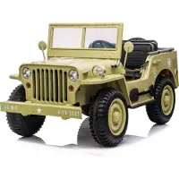 Beneo RIRICAR 4x4 Kinder Elektroauto 12V USA Army, 3 sitzer, Elektroauto für Kinder mit 2,4GHz Fernbedienung, MP3/USB/SD, Elektrofahrzeug Kinder ab 3-8 Jahre