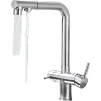 OEM Reiniger Küchenarmatur, Ausziehbare Sprühdüse, Duale Bedienung, Bürstetes Nickel A