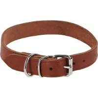 Kerbl Halsband Tuscany – Farbe Braun (Halsumfang 42 – 50 cm, Leder, verstellbar)
