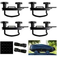 Markenlos Dachbox Befestigung 4 Stück Halterung, Wandhalterung und Bügel Universal Montage Fitting Kit mit 8 Schwerlast Kontermuttern und 2 Riemen
