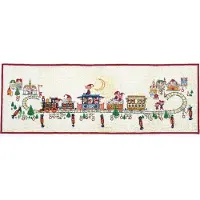 Husar Eva Rosenstand Kreuzstich Adventskalender Set mit Zug Zählmuster 40x115cm