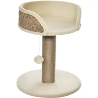 PawHut Kratzbaum klein, 49 cm Katzenbaum, Katzenkratzbaum mit Spielball, Kaffee