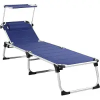 Famanu Liegestuhl mit Sonnenschutz - Faltbares Komfortliegebett für Garten und Strand