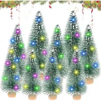 OEM Miniatur Weihnachtsbäume mit Holzständer, Lichtinstallation - Esszimmertischdeko, 3 Ausführungen