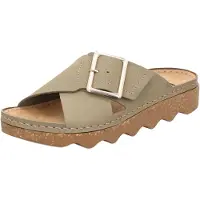 Rohde Damen Pantolette aus Nubukleder mit Plateausohle Alassio 6220, Größe:40 EU, Farbe:Grün