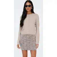 ONLY Strickjacke "ONLLOYAL LIFE LS O-NECK BUT CAR KNT NOOS" gerippte Ärmelbündchen