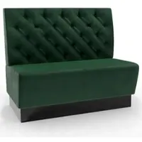 BIG Möbel Gastro Sitzbank Amsterdam | 160 cm breit | Samtstoff in Grün | Chesterfield | Dinerbank