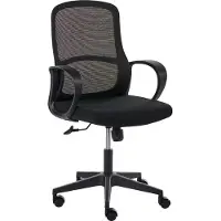 Beliani Bürostuhl Schwarz Mesh Stoff Höhenverstellbar Drehbar Neigbar mit Armlehnen Schreibtischstuhl Homeoffice Büro
