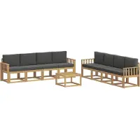 vidaXL Outdoor-Sofagarnitur 9 Stk. Weiß und Anthrazit