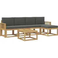 vidaXL Outdoor-Sofagarnitur mit Kissen 6 pcs Weiß und Anthrazit
