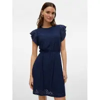 Vero Moda Minikleid "VMTASSA SL FRILL SHORT DRESS JRS NOOS" Materialmix, regular fit